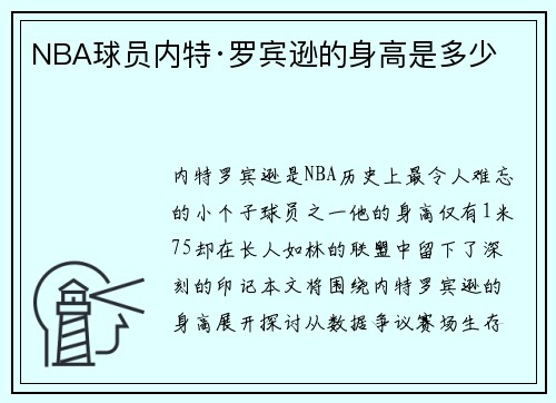 NBA球员内特·罗宾逊的身高是多少